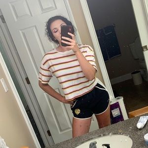 Striped Crop Top white/pink/red/yellow